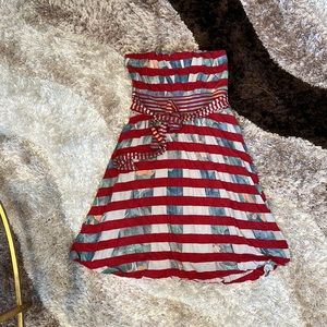American Rag tube top stripped flow mini dress